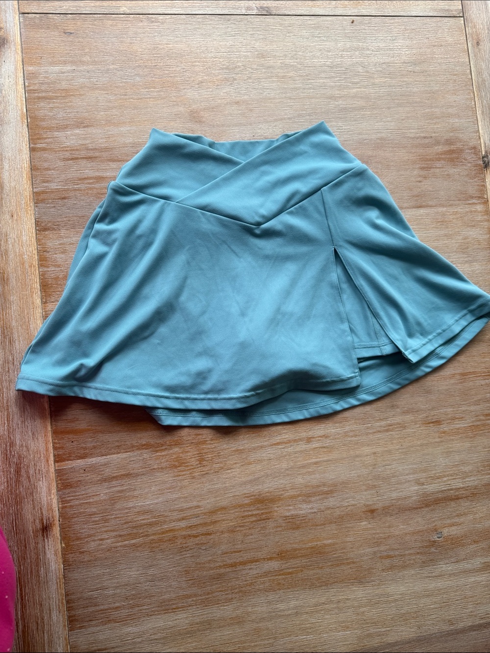 Cross-Waist Circle Skirt in Dusty Teal